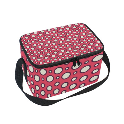 

ALAZA Insulated Lunch Box Spots Pattern Design Lunch Bag for Men Women Portable Tote Bag Cooler Bag