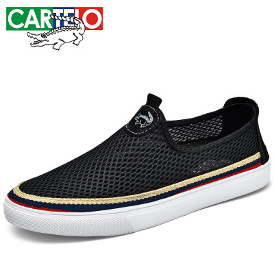 

Cartier crocodile CARTELO fashion breathable mesh comfortable low-cut foot outdoor wild casual shoes male 6302 black 42