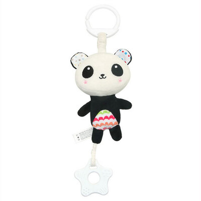 

Baby Stroller Hanging Toy Musical Crib Toy With Teether Kids Cotton Cartoon Activity Toys Black Panda