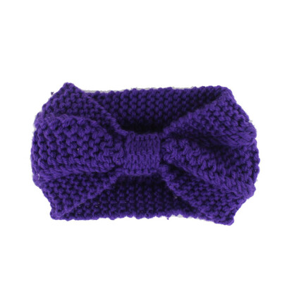 

Fashion Winter Warm Women Crochet Headband Solid Color Bow Knot Knitted Ear Warmer Headwrap Hair Band 14