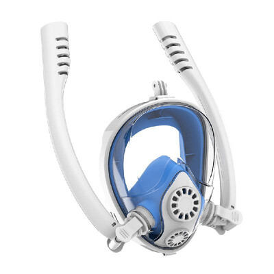 

2019 New Design Double Snorkels Advanced Breathing System Diving Mask Scuba Mask Underwater Anti Fog Full Face Snorkeling Mask Wom
