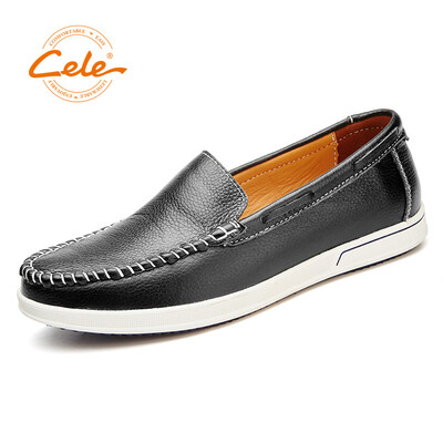 

Celebrity CELE mens business casual leather shoes first layer cowhide set foot soft bottom hand stitching fashion casual black 41 yards M9A1B29901