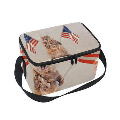 

ALAZA Lunch Box Insulated Lunch Bag Large Cooler Cat With Lion Shadow Tote Bag