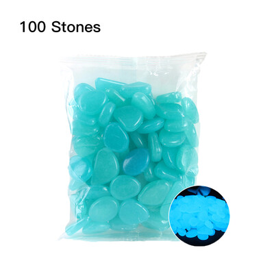 

100pcsBag Luminous Pebbles Glow in the Dark Stones Home Fish Tank Outdoor Decor Garden Walkway