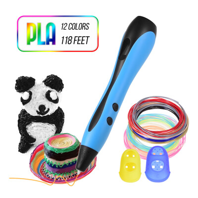 

3D Pen with PLA Filament Refills LCD Screen Professional 3D Drawing Printing Pen Extruding Speed Temperature Control Perfect Gift