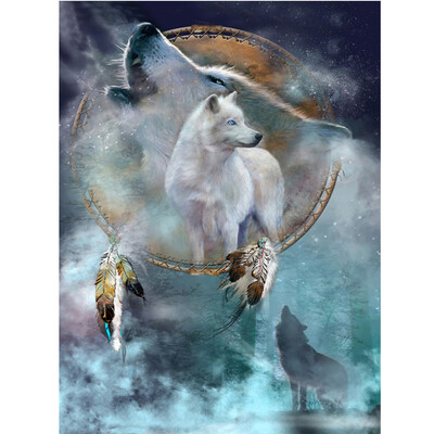

5D Diamond Embroidery Wolf Crystal Cross Stitch Full Drill Diamond Painting DIY Sticker Decor Painting