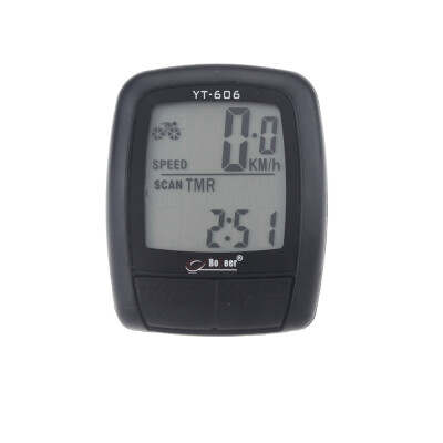 

Bike Bicycle Cycling Computer Odometer Speedometer LCD Water-resistant Multifunction Black