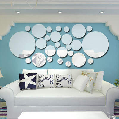 

26pcsset Acrylic Polka Dot Wall Mirror Stickers Room Bedroom Kitchen Bathroom Stick Decal Home Party Decoration Decor Art Mural