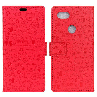 

MOONCASE Google Pixel 3  Little Witch Leather Case - Red