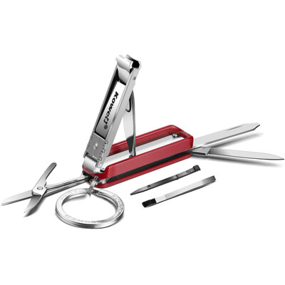 

Han Kewei Kowell nail clippers stainless steel nail scissors nail file 7 functions BT-MCP3000 red protective shell black leather case import