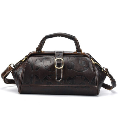 

Female Genuine Leather Retro Handbag Large Capacity Girl Tote Bag Women Fashion Embossing Cowhide Crossbody Shoulder Bags Clutch