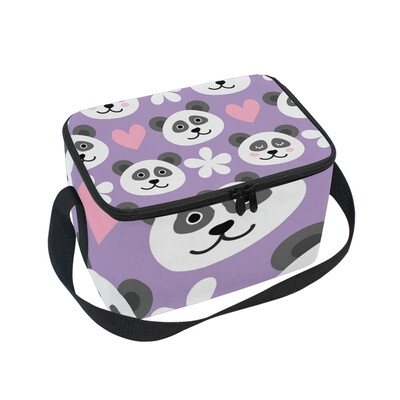 

ALAZA Insulated Lunch Box Panda Seamless Pattern Lunch Bag for Men Women Portable Tote Bag Cooler Bag