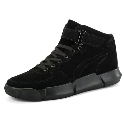 

Autumn&winter mens vulcanized shoes plus velvet warm boots youth high to help rubber soles ankle boots large size