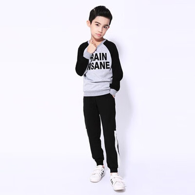

Childrens clothing boy suit 2018 autumn new childrens cotton sportswear big childrens casual suit