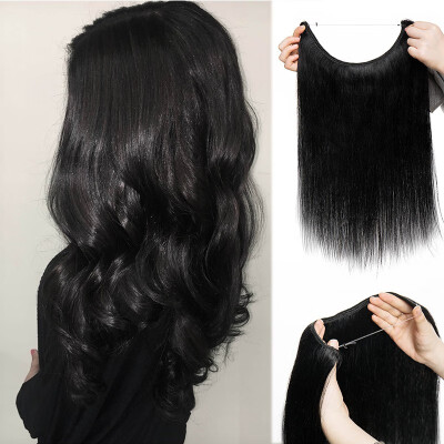 

16"18"20"22" One Piece Straight Remy Human Hair Miracle Secret Invisible Wire Hair Extensions No Clip No Glue 1pcs