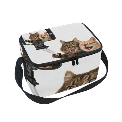 

ALAZA Lunch Box Insulated Lunch Bag Large Cooler Funny Cats Tote Bag