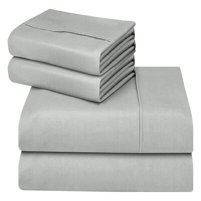 

Oakome 4-piece Set Fitted Flat Sheet Pillowcase Polyester Bedclothes Bedding