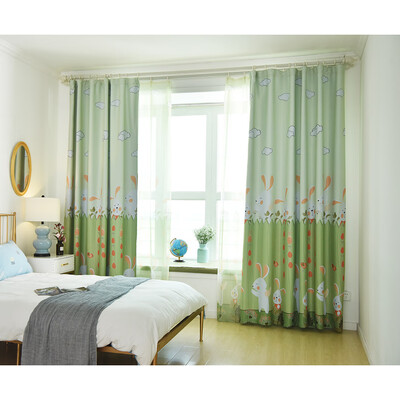 

Cute Rabbit Manor Decorative Curtain Cartoon Childlike Shading Sunblind Girl Bedroom Window Curtain