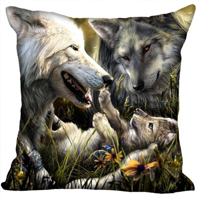 

Wolf Pillow Case High Quality New Years Pillowcase Wedding Decorative Pillow Cover Gift For Children 35x35CM