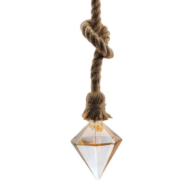 

Vintage Hemp Rope Pendant Light Fixture Retro Adjustable Hanging Light Ceiling Lamp E26E27 Base
