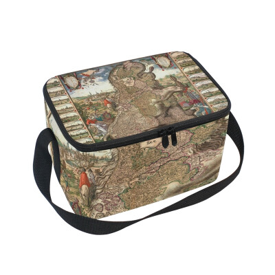 

ALAZA Lunch Box Insulated Lunch Bag Large Cooler Tote Bag World Map for Men Women Girls Boys