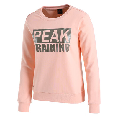 

PEAK womens sweater fall winter new fashion comfortable round neck sweater sports long-sleeved shirt DF683052 pink orange L code