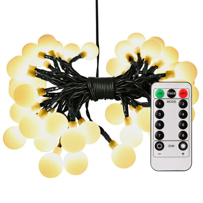 

50-LED Warm White Light String Battery Operated Outdoor for Christmas Holiday