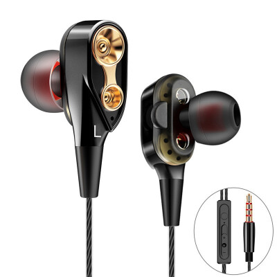 

TOPK Wired Earphone For Phone Dual Driver HiFi Stereo In-Ear Headset 35mm Sport Running Earphones With Microphone Earbuds