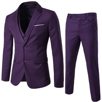 

AOWOFS high quality business casual suit three-piece groom groomsmen wedding suit suit XY05