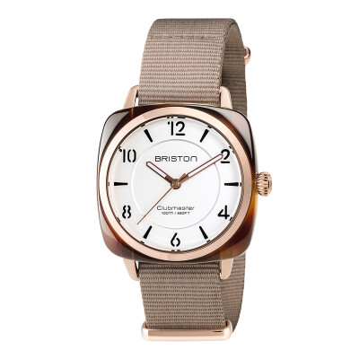 

BRISTON watch female fashion European&American brand 36mm nylon belt female watch gold ring white plate 17536PRAT2NT