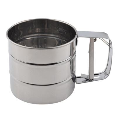 

Stainless Steel Mesh Flour Sifter Mechanical Baking Icing Sugar Shaker Sieve Cup