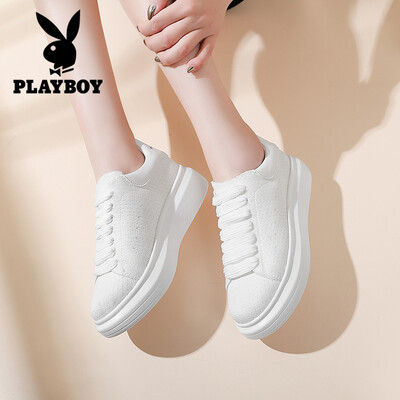 

Playboy PLAYBOY ladies thick-soled tie running shoes hollow female shoes sports womens casual shoes 1161 white 37