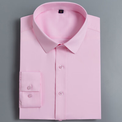 

Caesar KAISER bamboo fiber long-sleeved shirt mens business casual hot-free slim shirt solid color youth professional shirt KS870 romantic powder 44