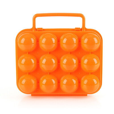 

Outdoor Camping Hiking Picnic Plastic Folding 6 Eggs Carrier Holder Container Keeper Storage Box Case with Handle Orange