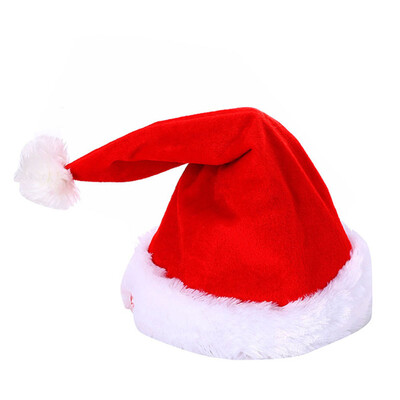 

Electric Musical Christmas Hat Magic Dancing Singing Plush Xmas Adjustable Santa Claus Hats For Adult Children Soft Plush Caps Gif