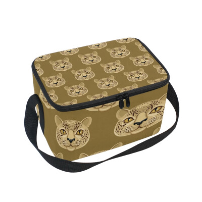 

ALAZA Lunch Box Insulated Lunch Bag Large Cooler Cute Leopards Tote Bag