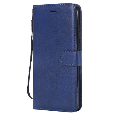 

Luxury Simple Solid Color Case For Huawei Mate 20 PU Leather Card Slot Lanyard Phone Cover New Fundas P06G