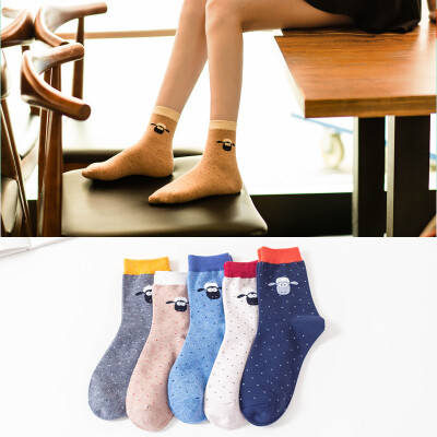

Ladies cartoon socks cotton Japanese cute animal pattern in stockings 5 pairs