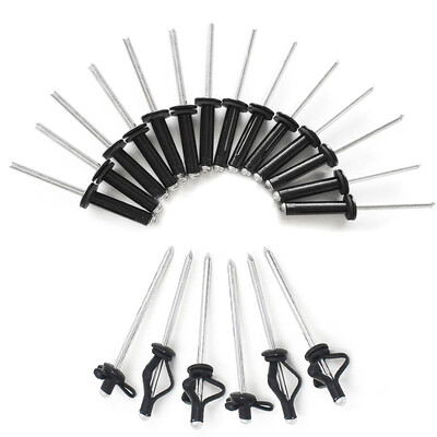 

20 PCS Black Tri Grip Rivet Deep Water Long Grip Tri-Grip Tri-Fold Tri Bulb Mounting Rivet All Aluminum for installing Kayak Canoe