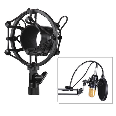 

Metal Univerdal Condenser Microphone Mic Shock Mount Holder Bracket Anti-vibration for On-line Broadcasting Studio Music Recording