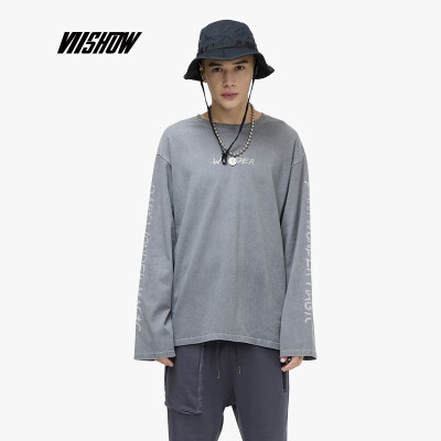 

Weixiu viishow 2019 spring new long-sleeved T-shirt mens tide brand letter mens bottoming shirt round neck youth TC1222191 dark gray XL