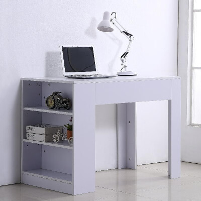 

40" Modern Computer Desk Bookshelf Combo - White