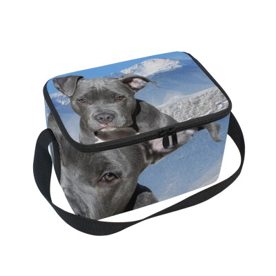 

ALAZA Lunch Box Insulated Lunch Bag Large Cooler Snow Winter Puppy Dog Tote Bag