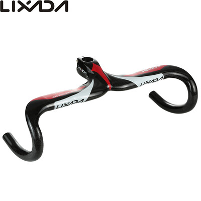 

Lixada Ultra-light Full Carbon Fiber Road Bicycle Bike Integrated Handlebar Stem Handle Bar Drop Bar Glossy Finish Style Accessori