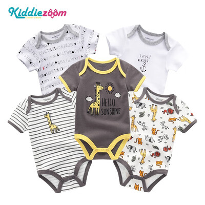 

5PCSLot Unicorn Baby Girl Clothes Cotton Babywear Bodysuits One-Piece Baby Boy Clothes Rompers Newborn 0-12M Short Sleeve