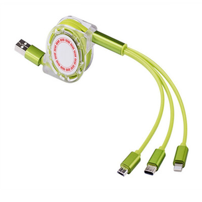 

3 in 1 Retractable Cable Micro USB Type C 8 Pin Lighting Multi Charging Cable Mobile Phone Data Cable for iPhone Sumsung