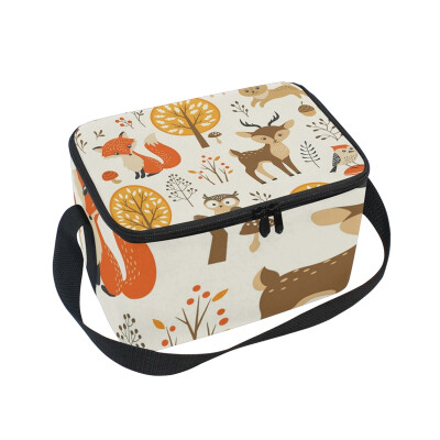 

ALAZA Lunch Box Insulated Cute Autumn Forest Lunch Bag Large Cooler Tote Bag for Men Women