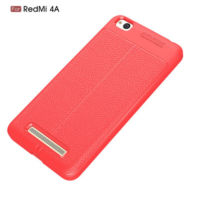 

For Redmi 4A case Luxury Soft Shockproof Anti-Knock Leather Grained TPU Protective Back Cover Case for xiaomi case