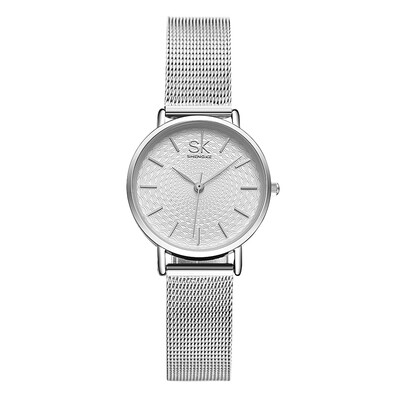 

SK 2017 Brand Luxury Mesh Stainless Steel PU Strap Quartz Women Casual Watches 30M Water-Proof Ladies Business Wristwatch Feminio