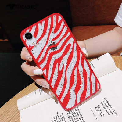 

Tronsnic Glitter Phone Case for iPhone XR Strawberry Gold Foil Case Love Rose Flower Zebra Red Luxury